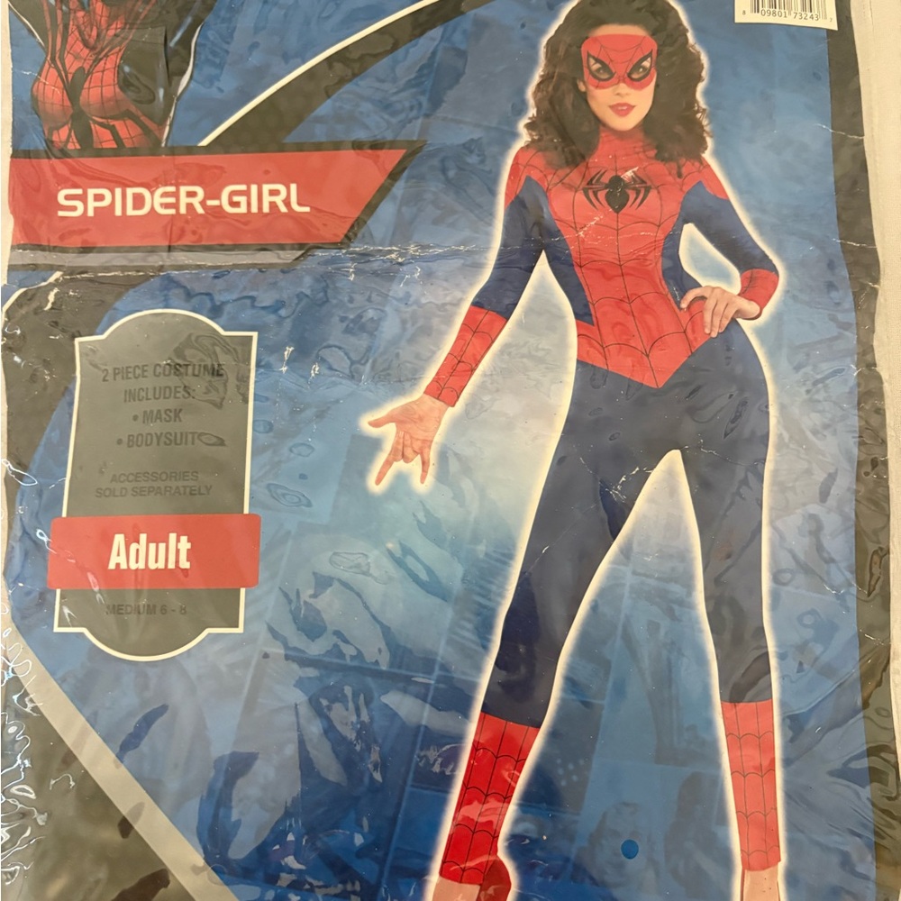 Spider-Girl Adult Costume - Red and Blue. Size M 6-8